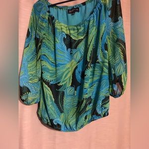 Colorful tropical style blouse